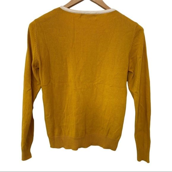 Mustard Yellow Sweater with Black Bow Detail - Picture 5 of 6